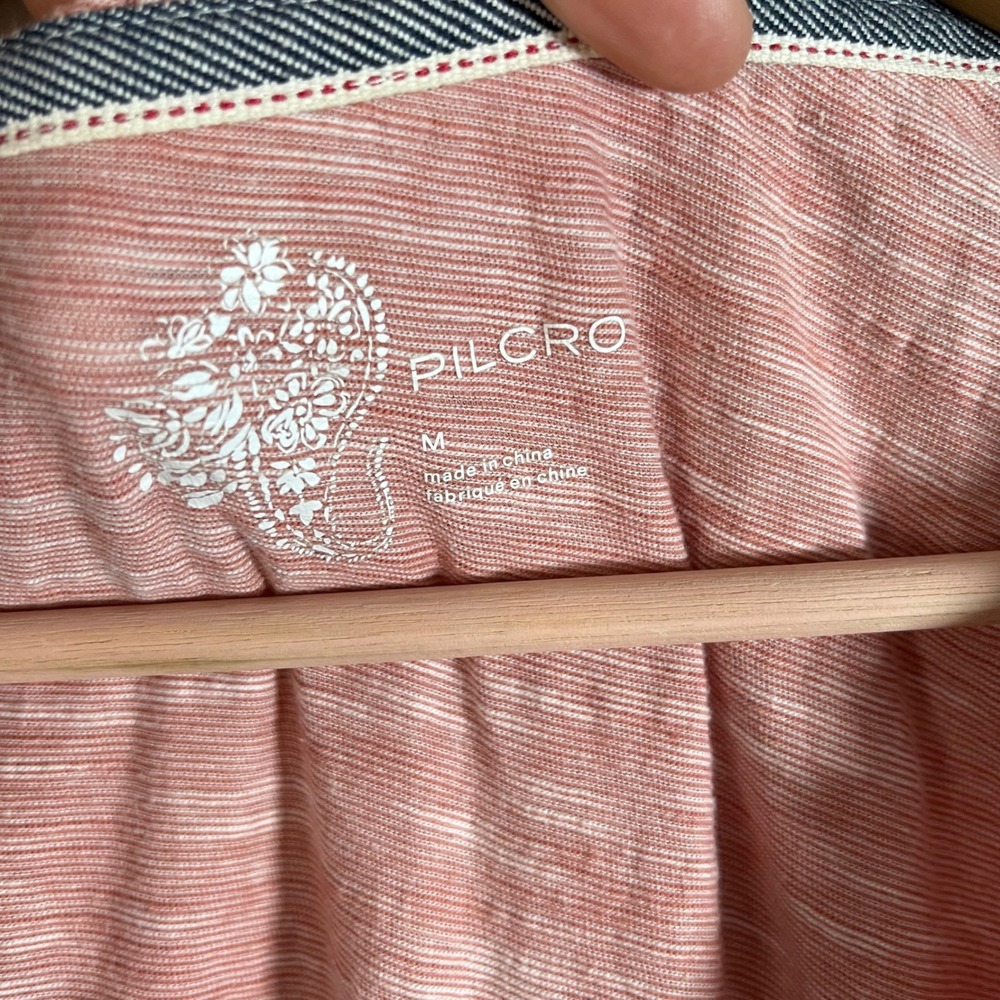 Pilcro Anthropologie Layered Ruffle Tank Top Heather Pink Womens Medium Boho - Picture 6 of 8